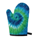 Blue Green And White Tie Dye Print Single Oven Mitt