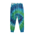 Blue Green And White Tie Dye Print Sweatpants