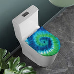 Blue Green And White Tie Dye Print Toilet Lid Cover