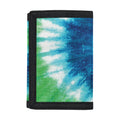 Blue Green And White Tie Dye Print Trifold Wallet