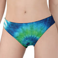 Blue Green And White Tie Dye Print Women's Panties