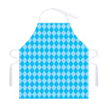 Blue Harlequin Pattern Print Adjustable Apron