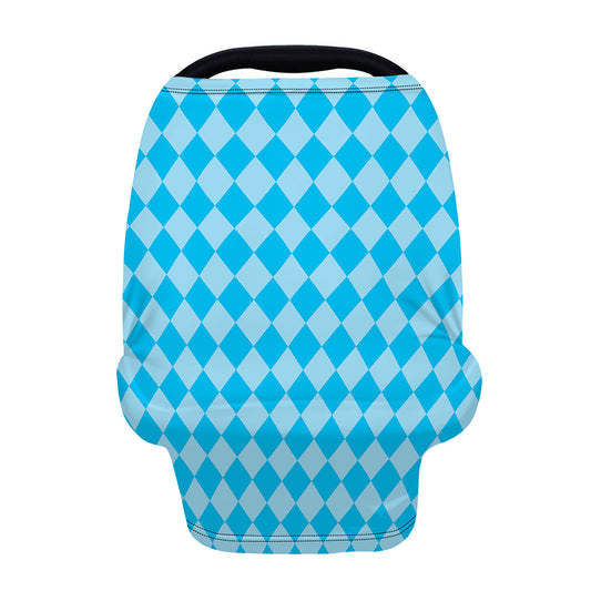 Blue Harlequin Pattern Print Baby Seat Cover