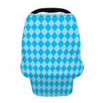 Blue Harlequin Pattern Print Baby Seat Cover