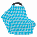 Blue Harlequin Pattern Print Baby Seat Cover
