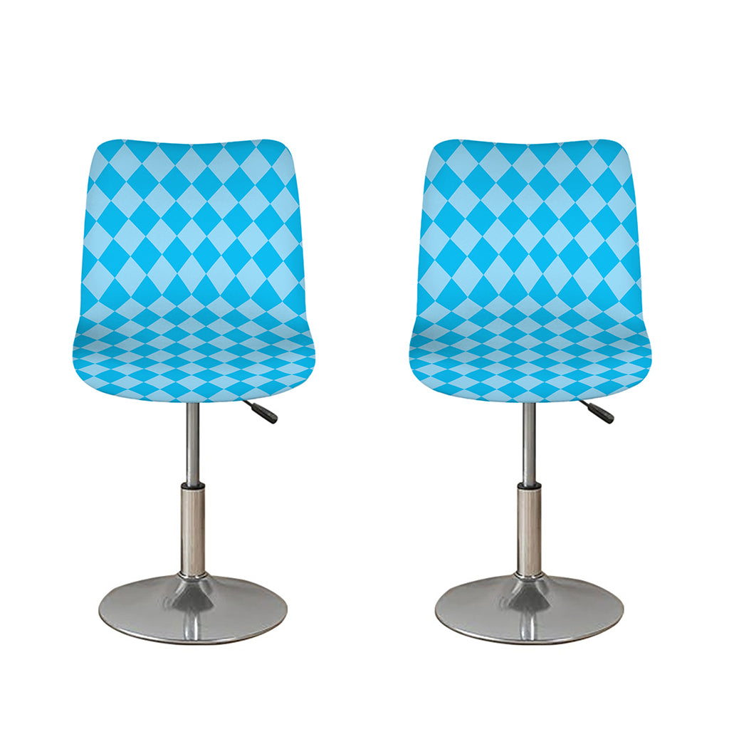 Blue Harlequin Pattern Print Bar Stool Covers