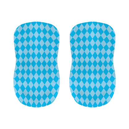 Blue Harlequin Pattern Print Bar Stool Covers