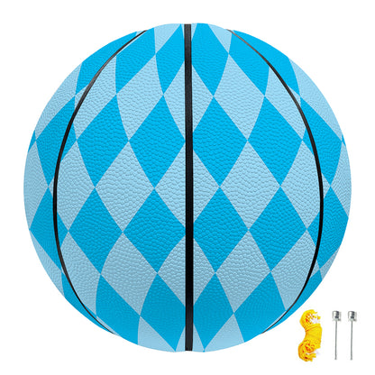 Blue Harlequin Pattern Print Basketball