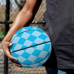 Blue Harlequin Pattern Print Basketball