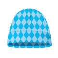 Blue Harlequin Pattern Print Beanie