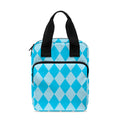 Blue Harlequin Pattern Print Bible Tote Bag