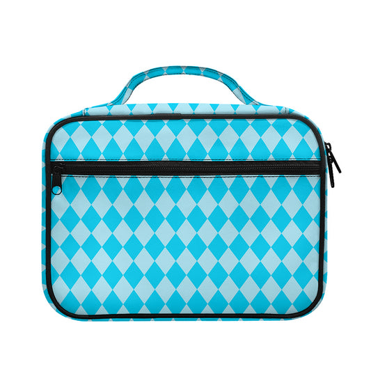 Blue Harlequin Pattern Print Briefcase Bible Bag