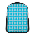 Blue Harlequin Pattern Print Casual Backpack
