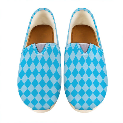 Blue Harlequin Pattern Print Casual Shoes