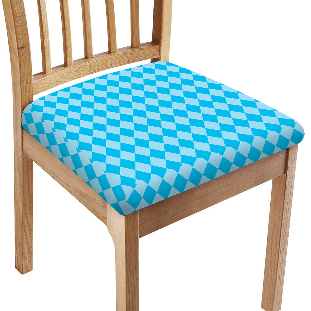 Blue Harlequin Pattern Print Chair Cushion Cover