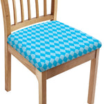 Blue Harlequin Pattern Print Chair Cushion Cover