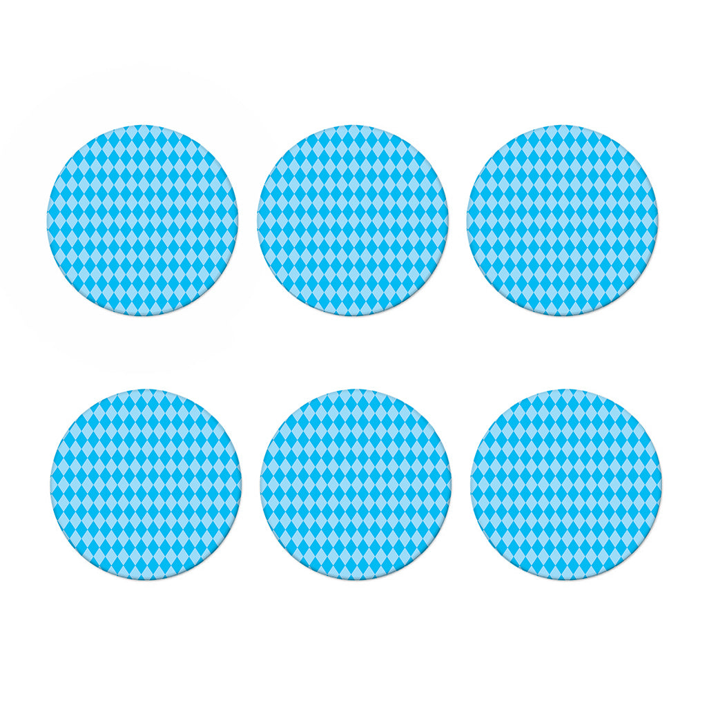 Blue Harlequin Pattern Print Coaster Set