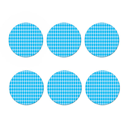 Blue Harlequin Pattern Print Coaster Set