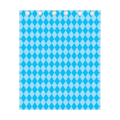 Blue Harlequin Pattern Print Curtain
