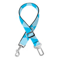 Blue Harlequin Pattern Print Dog Seat Belt