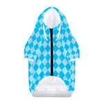Blue Harlequin Pattern Print Dog Zip Up Hoodie