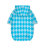 Blue Harlequin Pattern Print Dog Zip Up Hoodie