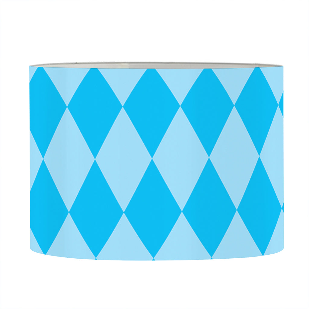 Blue Harlequin Pattern Print Drum Lamp Shade