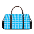 Blue Harlequin Pattern Print Duffel Bag