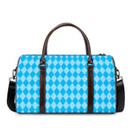 Blue Harlequin Pattern Print Duffle Bag