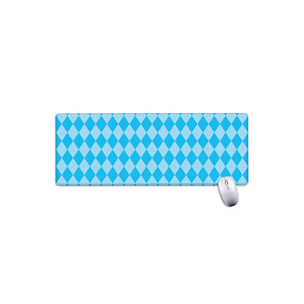 Blue Harlequin Pattern Print Extended Mouse Pad