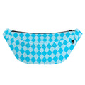 Blue Harlequin Pattern Print Fanny Pack