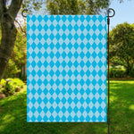 Blue Harlequin Pattern Print Garden Flag