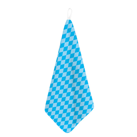 Blue Harlequin Pattern Print Hand Towel