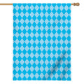 Blue Harlequin Pattern Print House Flag