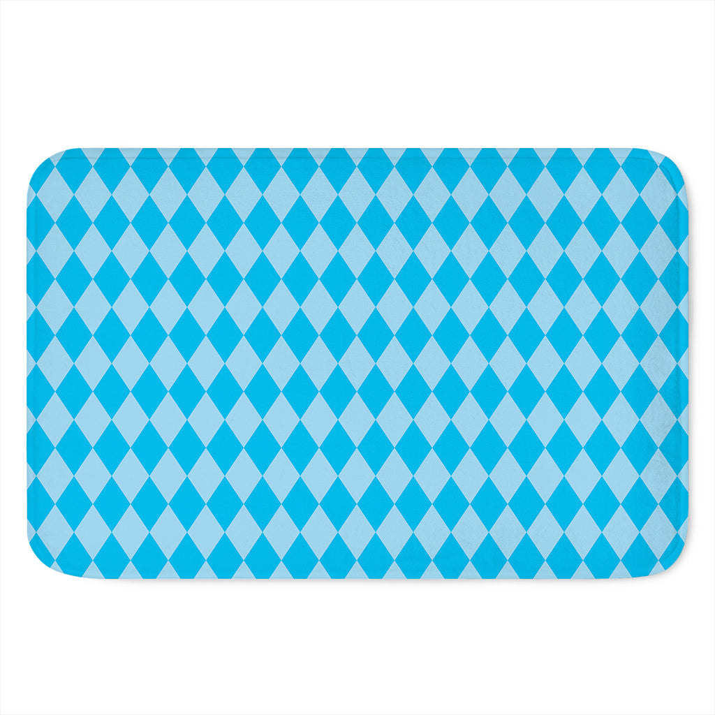 Blue Harlequin Pattern Print Indoor Door Mat