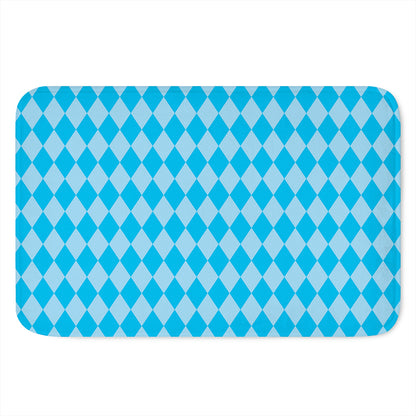 Blue Harlequin Pattern Print Indoor Door Mat