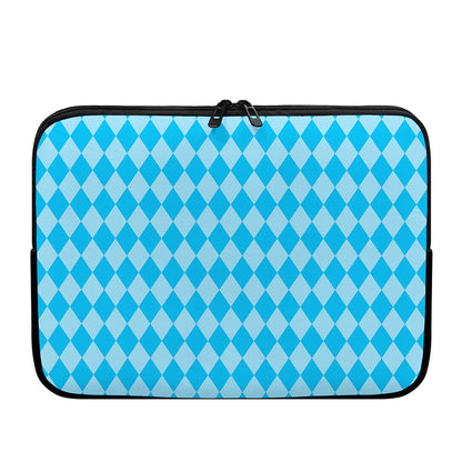 Blue Harlequin Pattern Print Laptop Sleeve