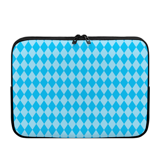 Blue Harlequin Pattern Print Laptop Sleeve