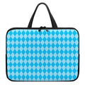 Blue Harlequin Pattern Print Laptop Sleeve With Handle