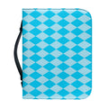 Blue Harlequin Pattern Print Leather Bible Cover