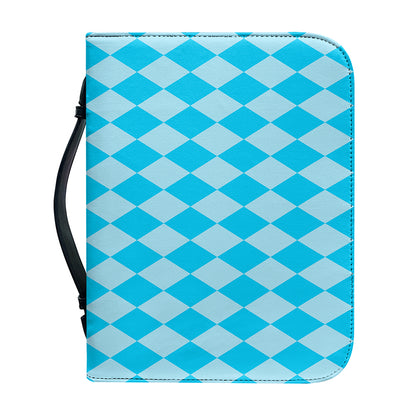 Blue Harlequin Pattern Print Leather Bible Cover