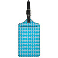 Blue Harlequin Pattern Print Luggage Tag