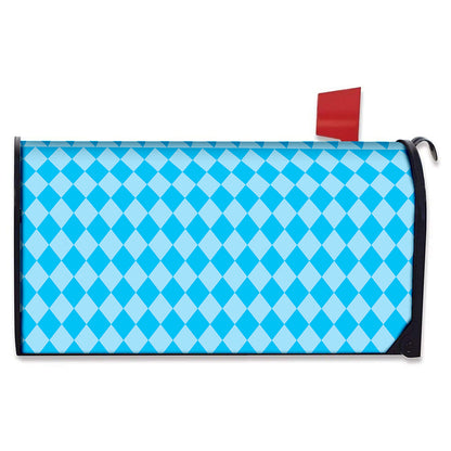 Blue Harlequin Pattern Print Mailbox Cover