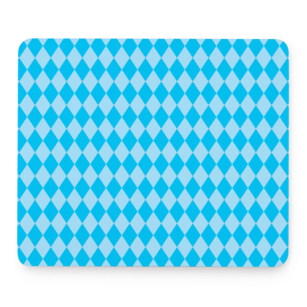 Blue Harlequin Pattern Print Mouse Pad