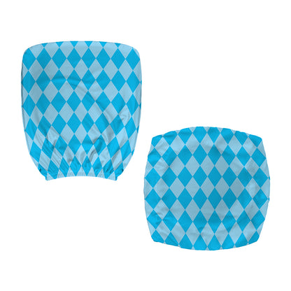 Blue Harlequin Pattern Print Office Chair Cover