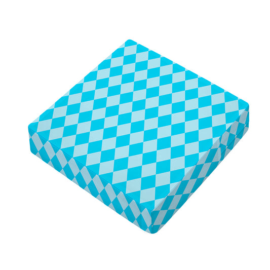 Blue Harlequin Pattern Print Outdoor Seat Cushion Cover