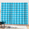 Blue Harlequin Pattern Print Pencil Pleat Curtains