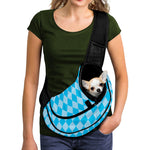 Blue Harlequin Pattern Print Pet Sling Carrier