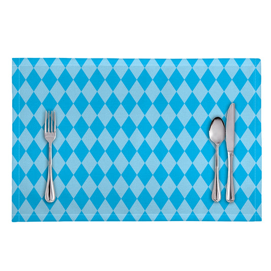 Blue Harlequin Pattern Print Placemat