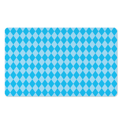 Blue Harlequin Pattern Print Polyester Doormat